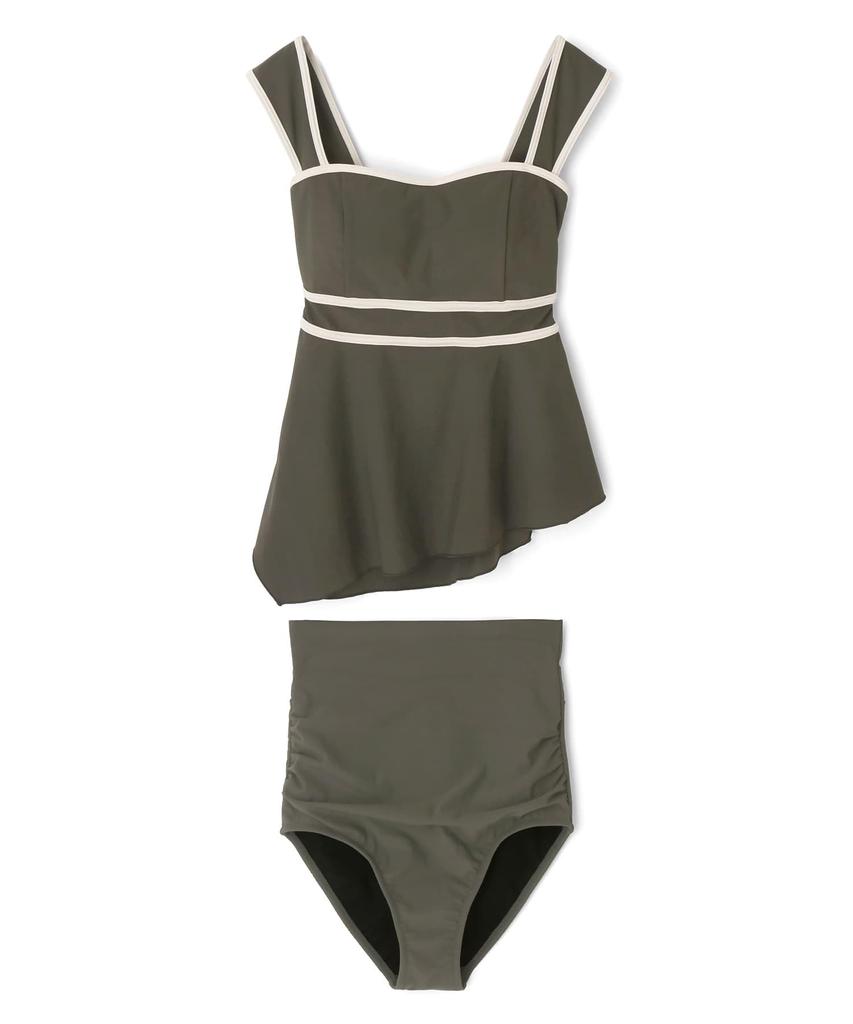 Swimwear Tankini Set Shape Swim Bikini Khaki [Sanai Paradise] [Natural Light] Non-wired 55-53-4-1032