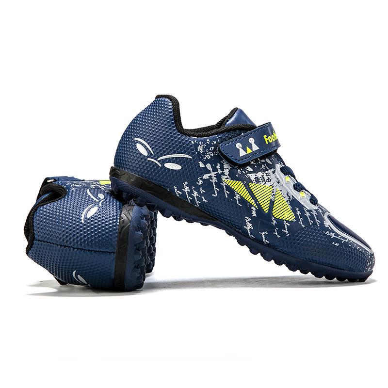 

Kids Turf Soccer Shoes with Magic Tape Closure - No Laces, Ideal for Primary & Middle School Students on Artificial Turf 37 срібний/темно-синього кольору