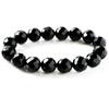 Bracelet for Men and Black Natural Power Inner circumference 19cm [GOLD STONE] Women, Onyx, Agate, Stone, Stone, 64-facet cut, 12mm, approx.