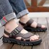Men's 2026 Faux Leather Sandals: Dual-purpose, Non-slip, Soft Sole Flip-flops for Summer Outdoor Wear.