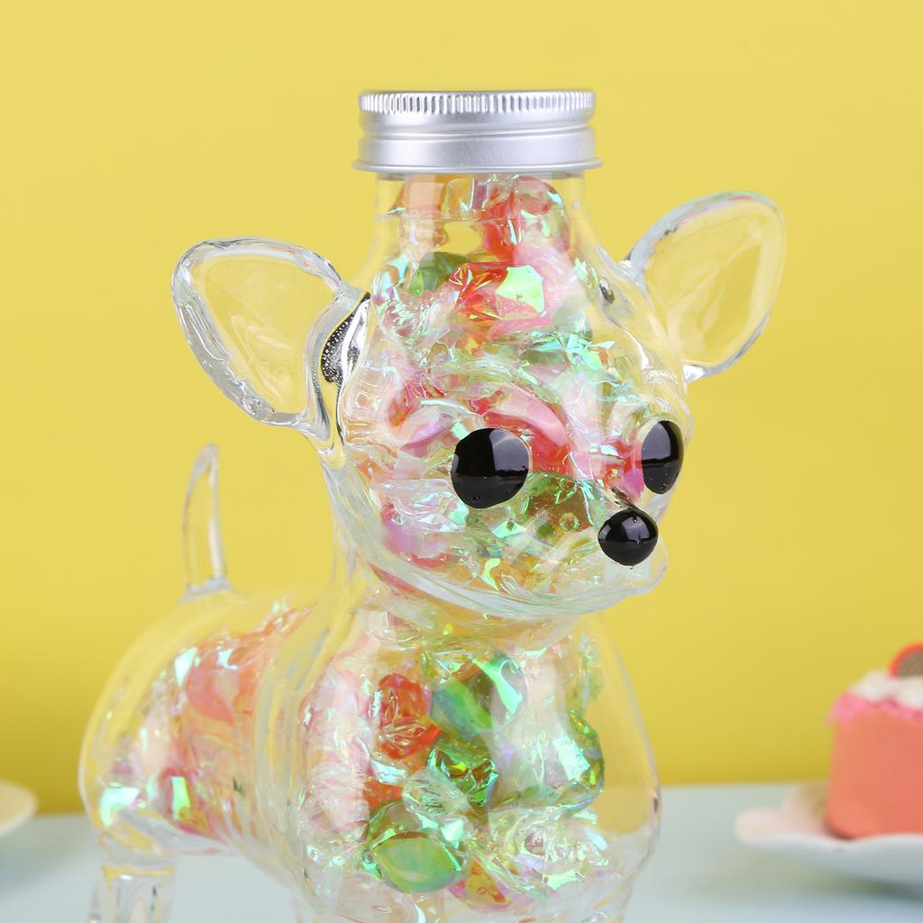 Adorable Dog Shaped Glass Candy Jars with Lid Dog Themed Airtight Glass Snacks Jar for Candy Cookies Coffee Pods Or Pet Treats