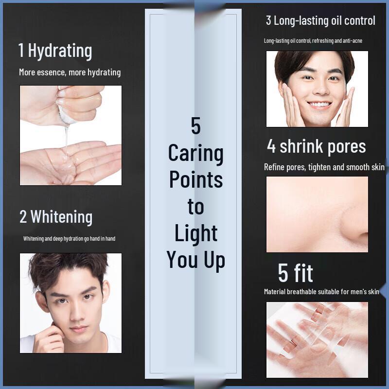 He Feng Yu Men's Nicotinamide Hydrating Face Mask (20 Sheets)