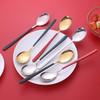 Korean Style Stainless Steel Long Handle Spoon – for Soup, Coffee, Dessert, Ice Cream, Gift Tableware