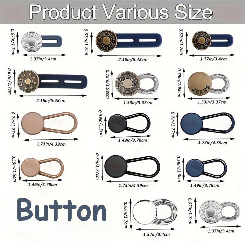 22pcs of Denim Button Extenders Adjustable Waist Extenders for Pants Suitable for Both Men And Women Available in Various Colors