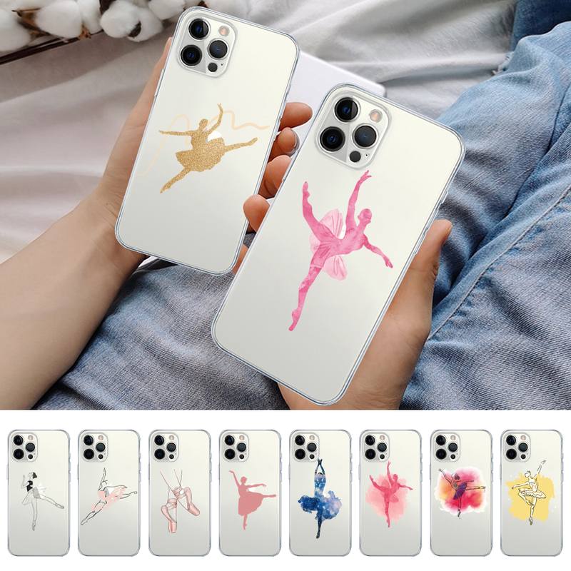Ballerina Tanz Ballett Mädchen Handyhülle für iPhone 11 12 13 mini pro XS MAX 8 7 6 6S Plus X 5S SE 2020 XR Hülle