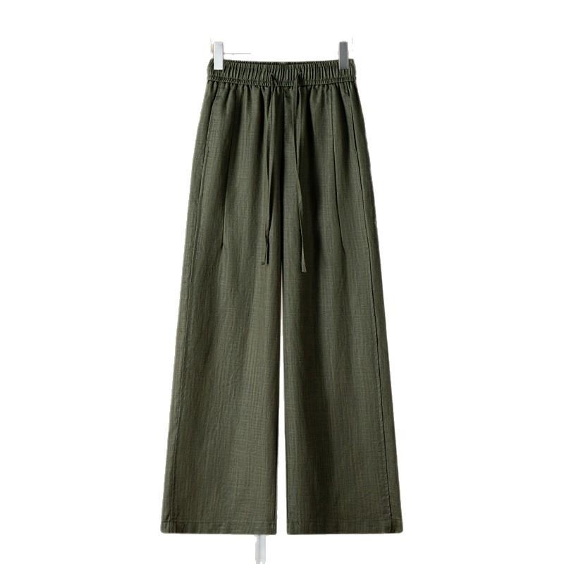 High-waisted Tencel Linen Narrow Wide-leg Pants for Women, 1116 Summer New Thin Drape-enhancing Casual Straight-leg Pants