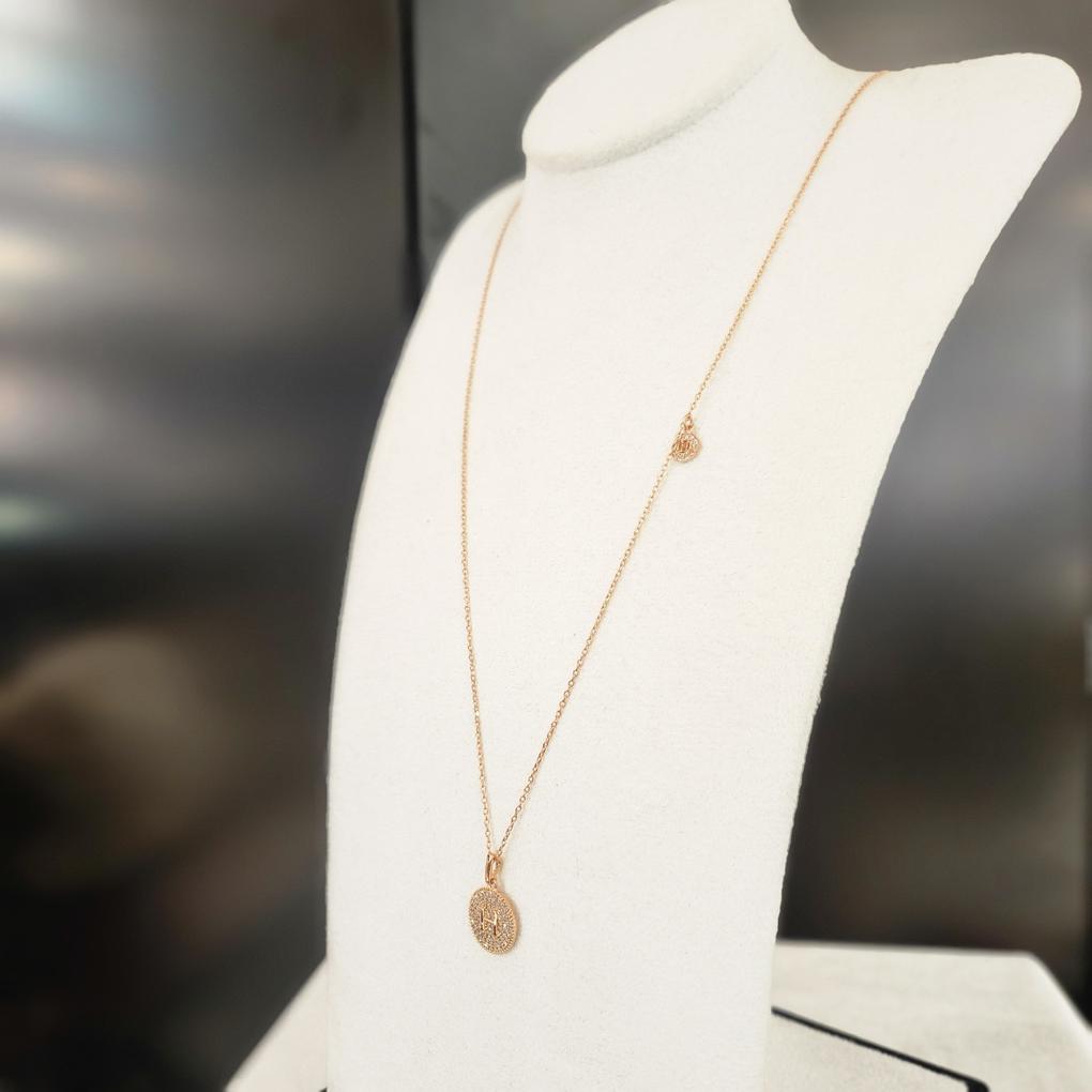 Atria H Simple Long N Pink Plated Necklace QUNNEDG0003FRF