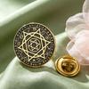 Dawapara Seal Solomon Hexagram Brooch Good Health Talisman Lapel Pin Accessories for Hat Bag Stainless Steel Jewelry