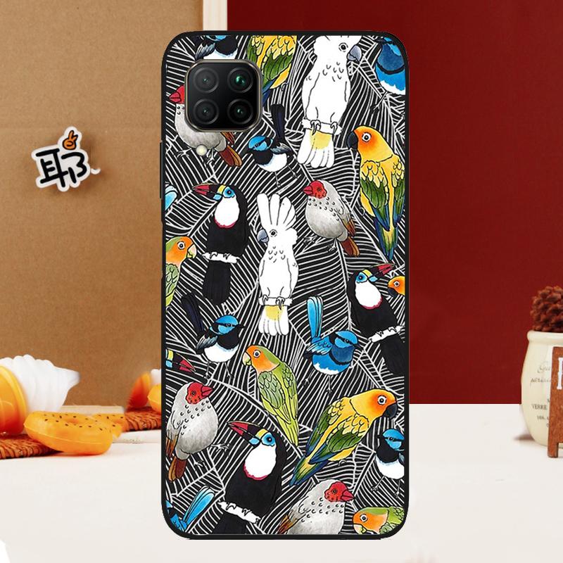 Colorful Parrots For Huawei Nova Y91 Y61 Y60 Y70 Y72 Y73 Y90 12i 11i 3i 7i 8i 9 10 SE P20 P40 P30 Lite Case