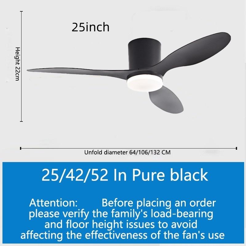 25/42/52in Household Stepless Dimming LED Lighting Fan DC Motor Silent Fan Lamp Smart Electric Ceiling Fan Light
