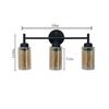 Black Wall Sconce,Modern Bathroom Wall Light Fixtures 3-Light Bathrooms Vanity Light, Bathroom Lights Over Mirror, Farmhouse Glass (Amber)