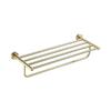 Gold Brushed Stainless Steel Bathroom Set: Towel Rack, Toilet Paper Holder, Storage Shelf, Clothes Hook, No Drill.
