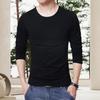 Herren-Oberteil, einfarbig, langärmelig, Rundhalsausschnitt, für den Alltag, mittellang, leichtes Material, lässiger Stil, Sport-T-Shirt