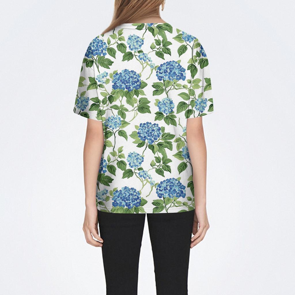 Women's Retro Printed Fashion Casual Round Neck Short Sleeve T-Shirt Top