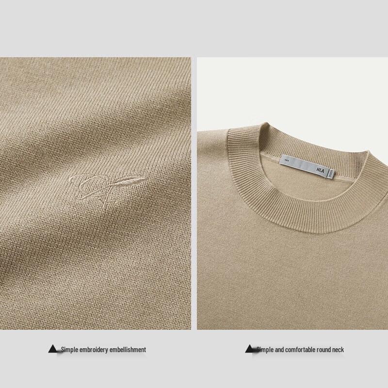 HLA Men's Chic Ageless Long Sleeve Round Neck Knit Sweater