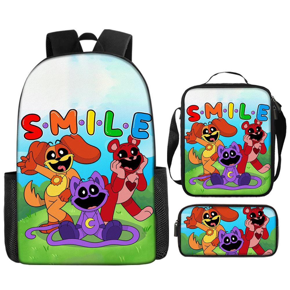Poppyplaytime Mochila Escolar para Estudante Conjunto de Três Peças Mochila Bolsa Estojo