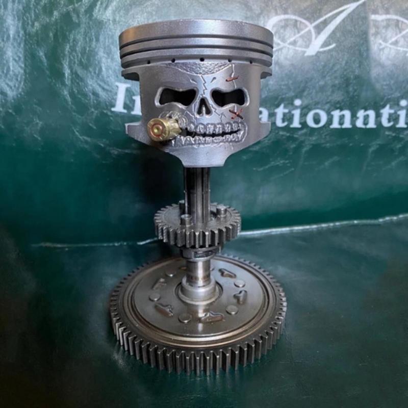 Carving Piston Skull Face Resin Figurine Art Ornaments Crafts Decoration for Festival New Year Birthday Festival Gift