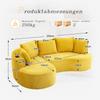 Arc sofa in corduroy, soft, breathable, cup holder & storage pocket, high-density foam. Incl. compressed cushion, ready to use. For every living area.