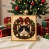 Winterwunderland Kreativaktivitäten Weihnachten Kunst-Kit mit künstlichen Perlen, Xmas Hut Katze Hund Malerei DIY Themenprojekte 3D Welpen Perlen Bastel-Kit für Erwachsene,