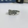 Adjustable Open Ring With Vintage Chinese Fu Character Design Boho Retro Copper Statement Jewelry Women Men