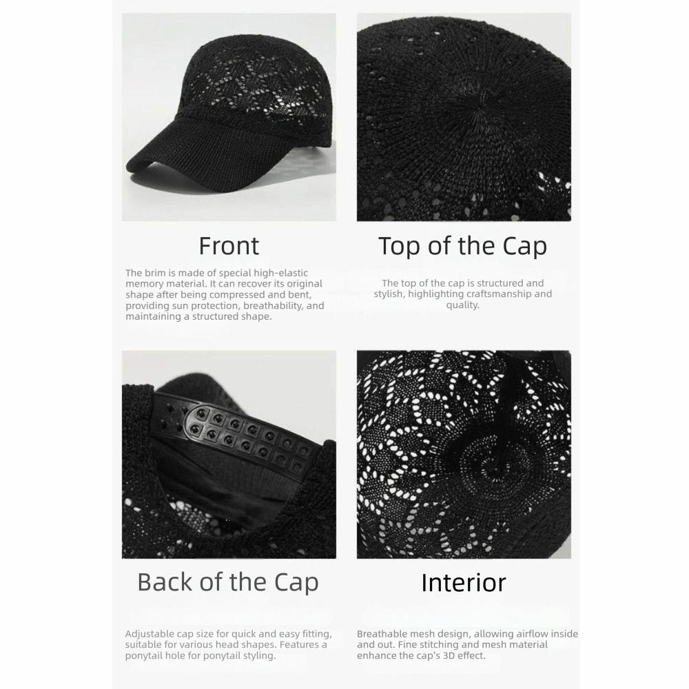 Adjustable Breathable Knit Hat Retro Adjustable Cap High Quality Mesh Hat Casual Wear