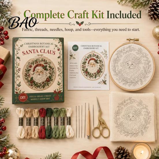 Cross Stitch Kit with Preprinted Patterns Christmas Embroidery for Beginners, Pre-Printed Pattern Full Set Anniversary And Birthday Gift Ideas