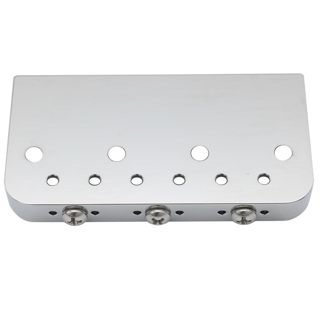 Musiclily Ultra 10.8mm Short Telecaster Bridge, 3-Way, Brass Saddles, Aluminum Plate, for Vintage TL Electric Guitars, Chrome