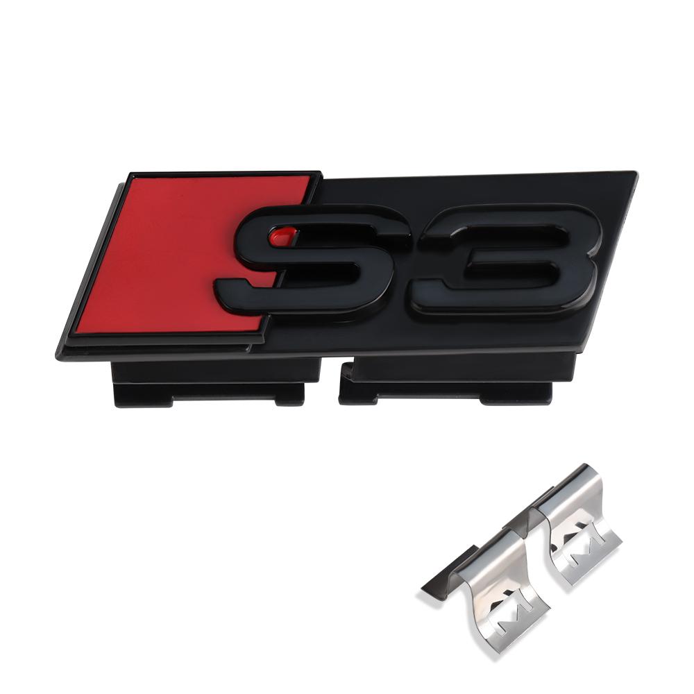 1 Stück ABS-Kunststoff Auto Zubehör Emblem Kühlergrill Motorhaube Abzeichen Kühlergrill Schnalle Für Audi S3 S4 S5 S6 S7 Auto Styling Zubehör Aufkleber