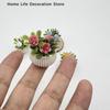 1pc Miniature Rose Plant Potted Plants, Model House Living Room Scene Decoration Potted Plants, Miniature Landscape Handicrafts