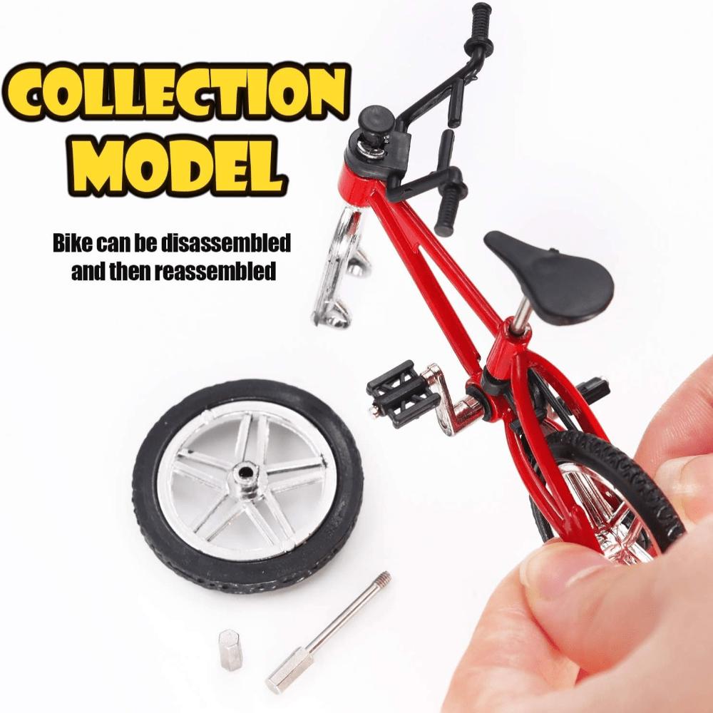 2 Stück Neuheit Mini Fingerfahrrad - Miniatur Fidget Fahrrad Spielzeug für Kinder - Metall Fahrradmodell Sammlungen Dekoration