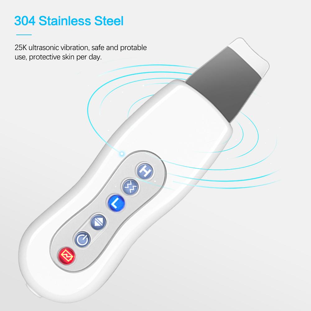 Ultraschall-Hautwäscher, Vibration, Gesichtsspatel, Mitesser-Entferner, Gesichtswäscher, Schaufel, saubere Kavitation, Peeling, Gesichtslifting