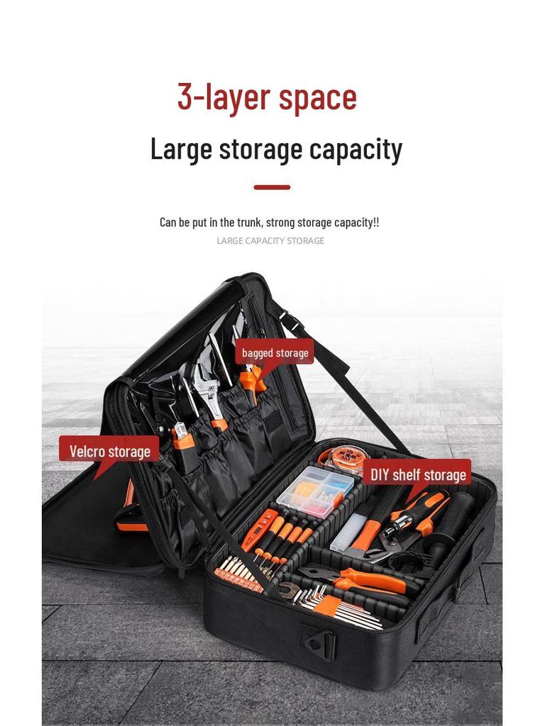 Portable Multi-Functional Large Oxford Cloth Tool Bag - Thickened, Wear-Resistant Canvas for Electricians