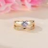 Zhe Huang's explosive gold six-claw white diamond open ring, exquisite and versatile simple dating women's ring