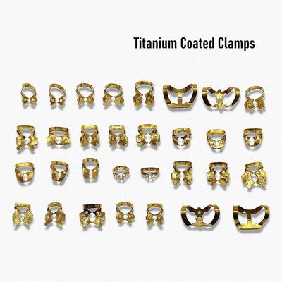 1 Piece Titanium Coated Dental Most Popular Dam Clamps Rubber Barrier Clip Dental Restoration Rubber Stainless Steel Material