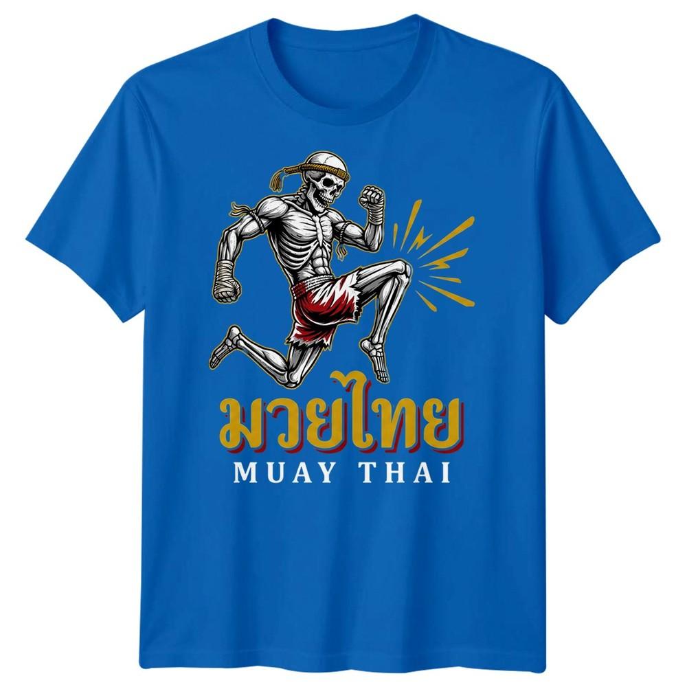 Muay Thai Skeleton Mma Unisexs T Shirt Mixed Martial Arts Cotton Graphic Tee
