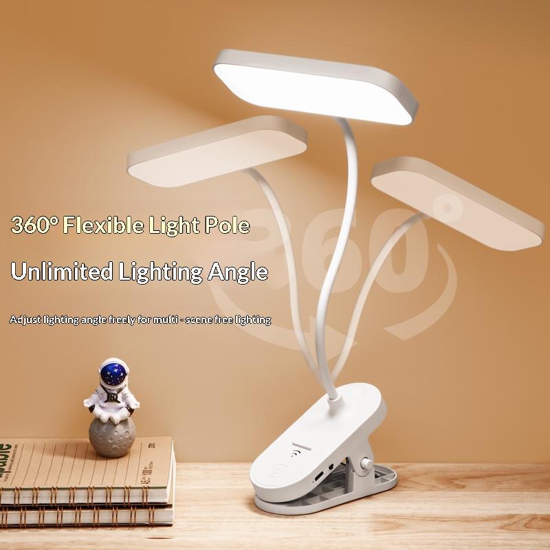 Xiaomi USB Rechargeable Clip-on LED Desk Lamp, Eye-Caring Reading Light for Students, Dorm Bedroom Desk Study Office Portable Lamp