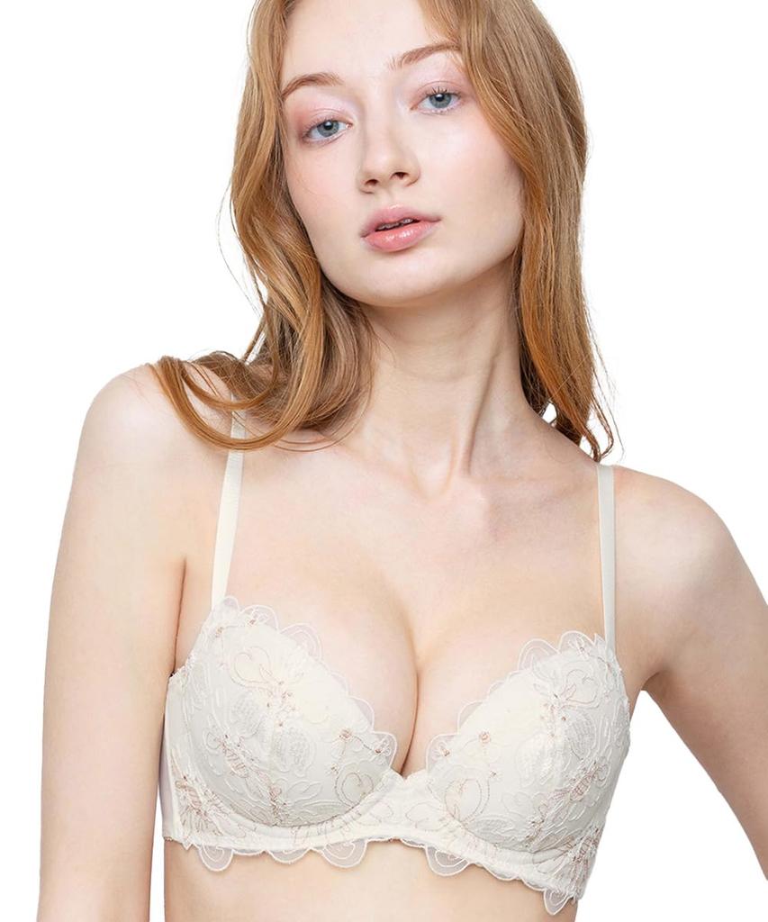 Amphi Personalized High Back Fits Plus C75 Bra, Design, Sides, Smoothing, A-G Cups, Sizes, [stylist 4U] Bra, BOG306, Women's, White,