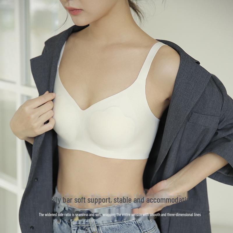"Seamless Summer Thin Women's Push-Up Bra with Rabbit Ears for Support and Anti-Sagging"