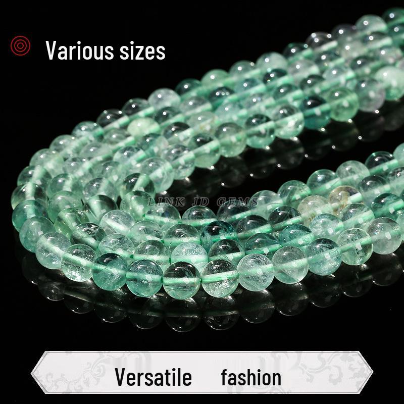 Jingde Jewelry Natural Green Fluorite Round Bead Bracelet - Semi-Finished Loose Beads for DIY Jewelry Accessories