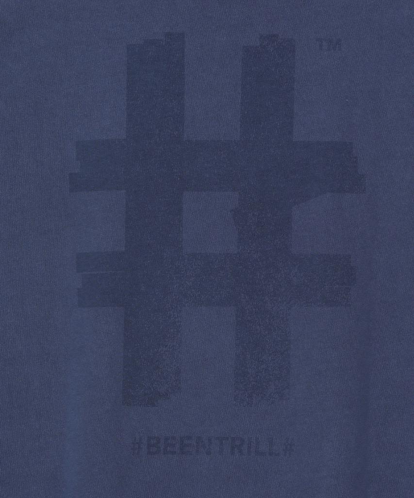 BEENTRILL Vintage Stamp Hashtag Dyed Short Sleeve T-Shirt (Navy)