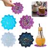 Mandalas Coaster Plaster Silicone Mold DIY Crystal Epoxy Resin Mold Holographic Flower Shape Cup Mat Casting Mold Craft