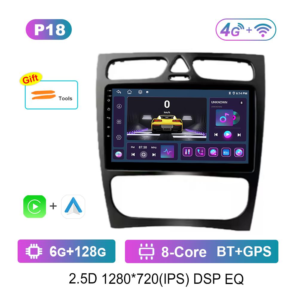9 Inch for Mercedes Benz C Class CLK S203 W203 W209 A209 2000 - 2005 Car Video Multimedia Player GPS 2.5D Screen Android System