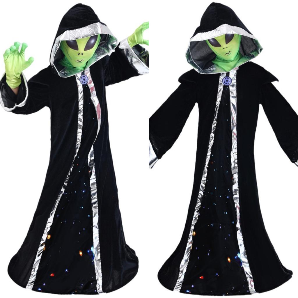 Kindertag Alien Boss Cosplay Verkleidungskostüm für Kinder Jungen Mädchen Halloween Weihnachten Karnevalsparty Rollenspiel Outfit Maske