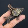 Amazing Copper Charoite Gemstone Handmade Pure Copper Wire Wrapped Fish Pendant Jewelry