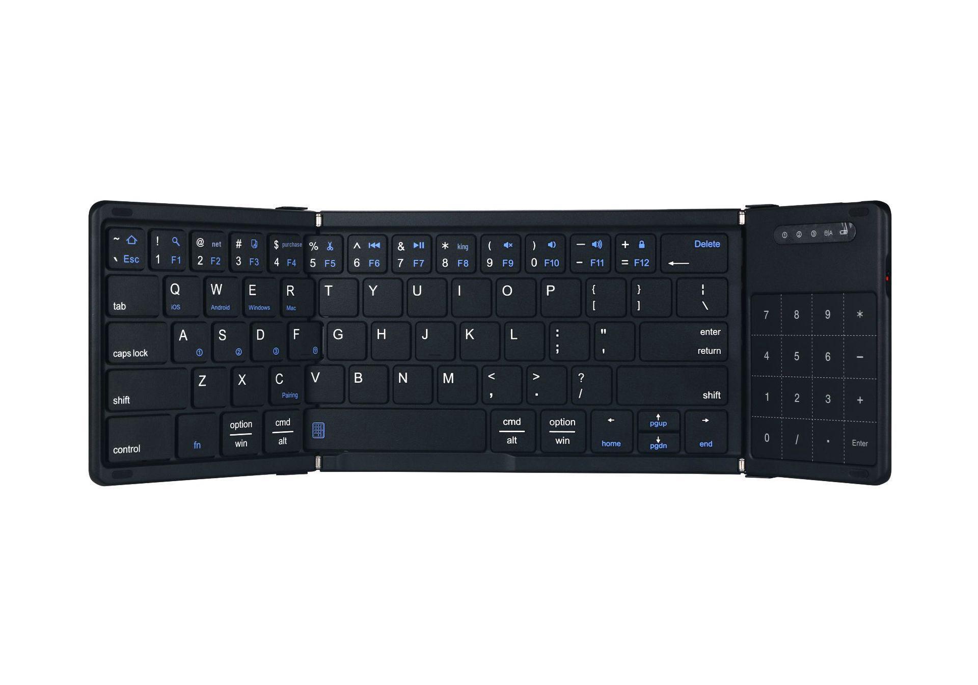 

B077T Ultra-thin Wireless Folding Bluetooth Keyboard with Touchpad for Business and Office