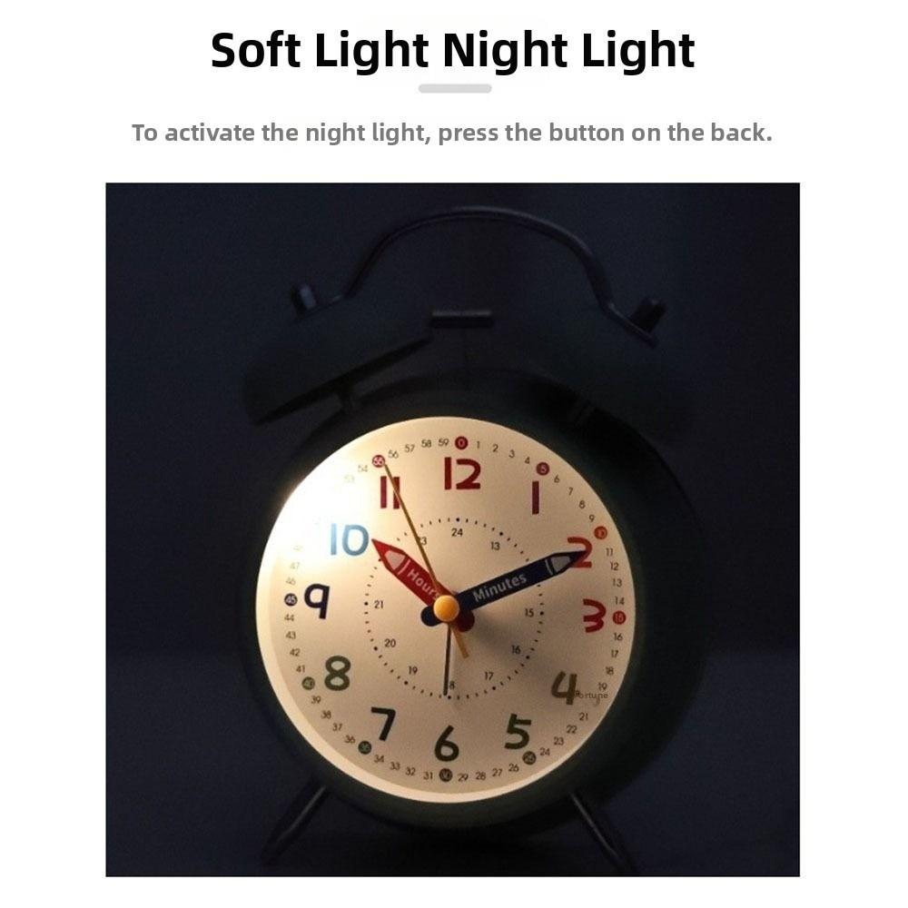 Battery Operated Retro Alarm Clock Portable Bell Alarm Clock Desk Clock Time Management Tool