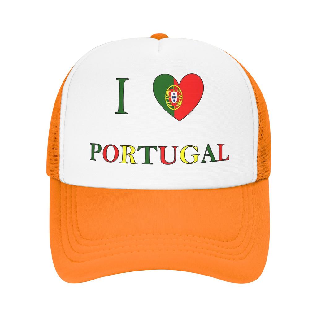 Summer Sun Hats I Love Portugal  Baseball Cap Sun  Breathable Design Trucker Hat Unisex Unisex yk Cute Running Hippie Snapback Cap