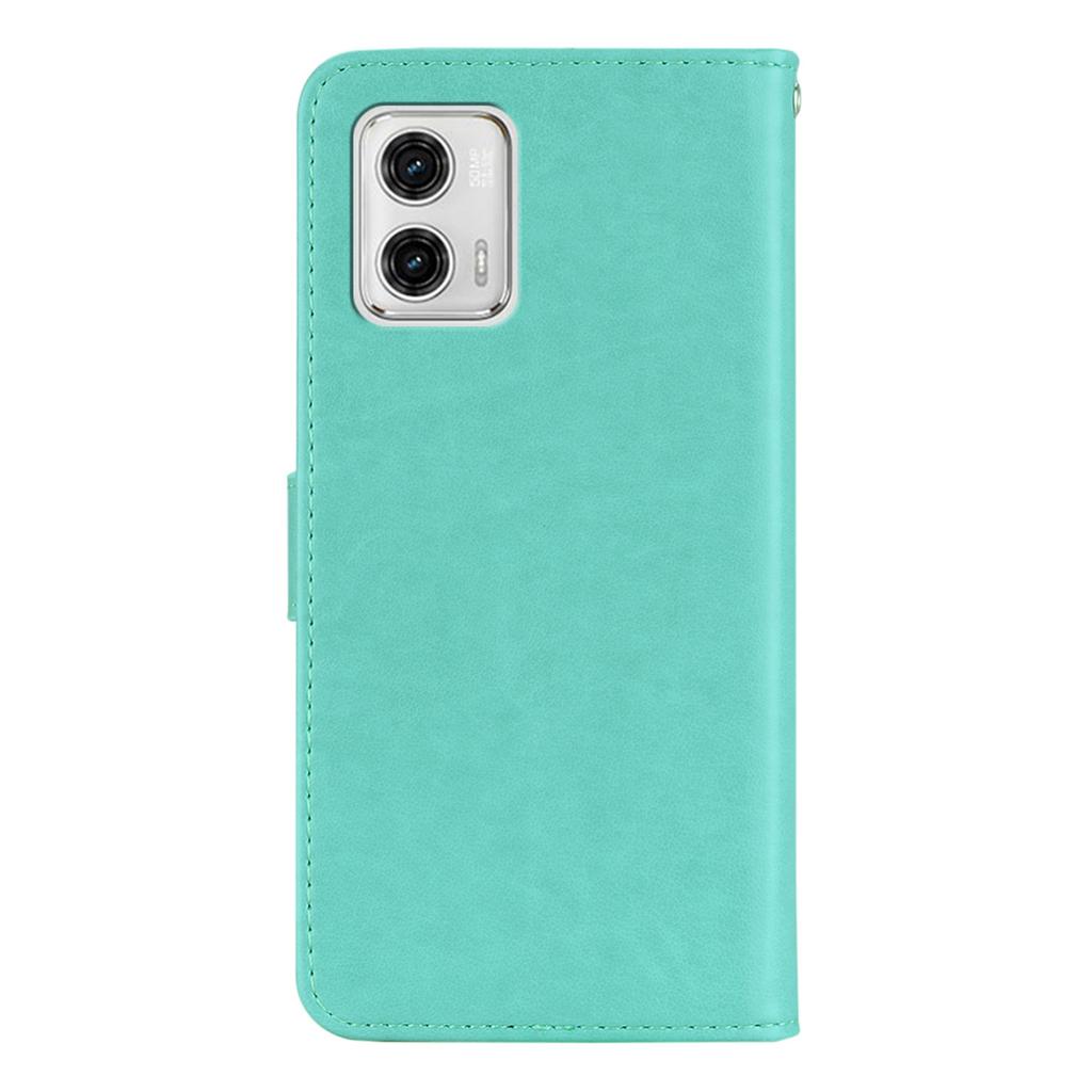 For Motorola Moto G73 5G Rhinestone PU Leather Phone Case Imprinted Owl Flower Stand Wallet Flip Cover