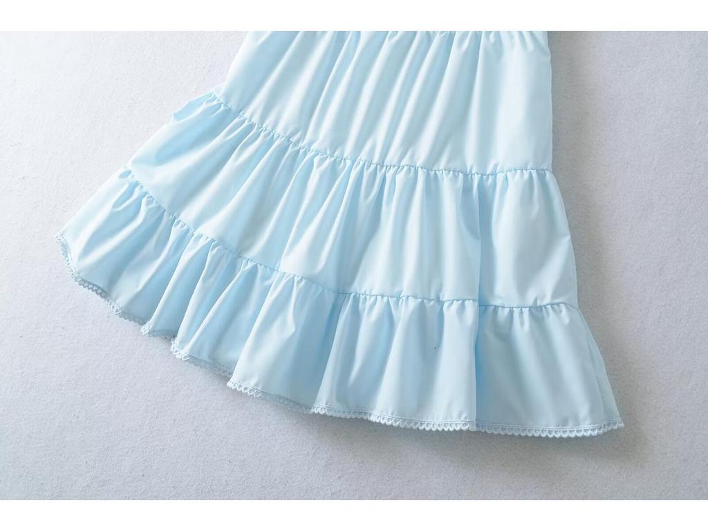 Spring 2025 European & American Fashion Lace Waist-Hugging Dress