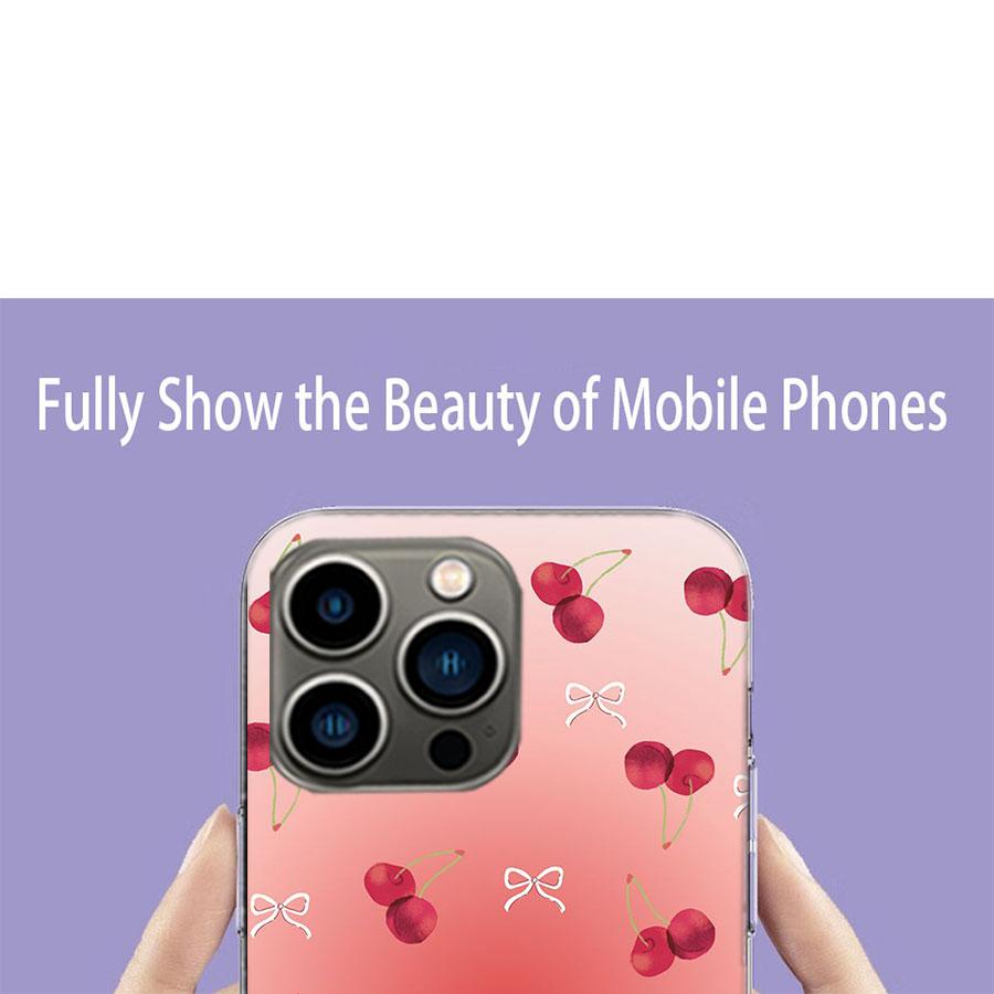 Cherry Bow Phone Case For Iphone 17 Air 15 Pro 14 Plus 16 Pro Max 17E 16E 12 13 Mini 11 Cover Cute Fundas